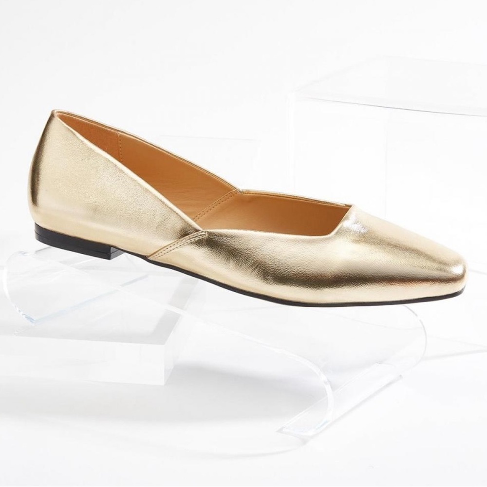 CATO WOMENS GOLD METALLIC FLATS GOLD